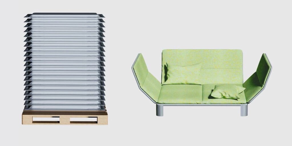 IKEA Research Studio Uses AI to Create a Folding Sofa that Fits in an Envelope